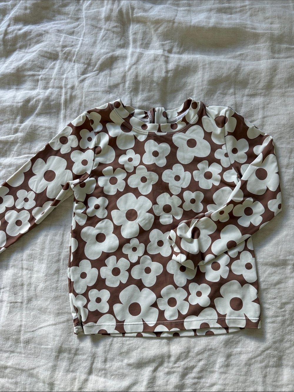Zara Kids Brown & White Floral Long-Sleeve Top Girls Size 2-3T